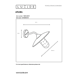 Wall light outdoor "ARUBA", 1x E27 max. 60W, rust brown- metal - 11870-01-97 (Lucide)
