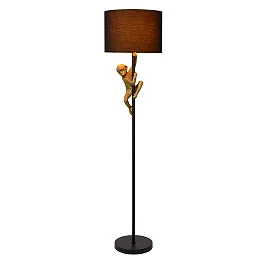 Floor lamp "EXTRAVAGANZA CHIMP", 1x E27 max. 60W, black gold - metal - cotton - 10702-81-30 (Lucide)