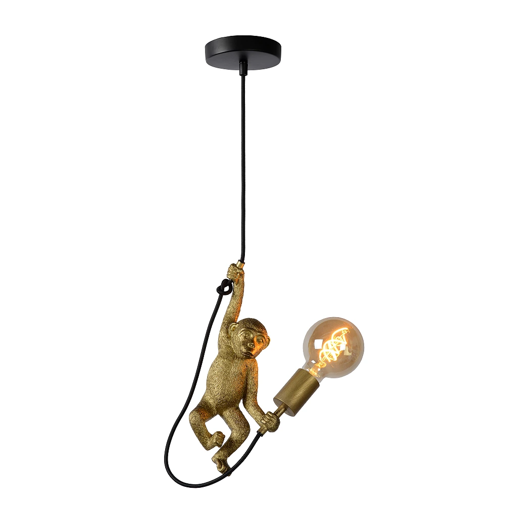 Pendant lamp "EXTRAVAGANZA CHIMP", 1x E27 max. 60W, black gold - metal, synthetic material - 10402-01-30 (Lucide)