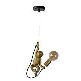 Pendant lamp "EXTRAVAGANZA CHIMP", 1x E27 max. 60W, black gold - metal, synthetic material - 10402-01-30 (Lucide)