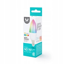 SMART LED bulb E14 C37 5.5W 470lm RGB+CCT Tuya (Forever Light)