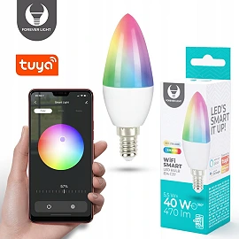 SMART LED bulb E14 C37 5.5W 470lm RGB+CCT Tuya (Forever Light)