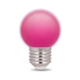 5pcs of pink LED bulbs E27, G45, 2W, 230V Forever Light