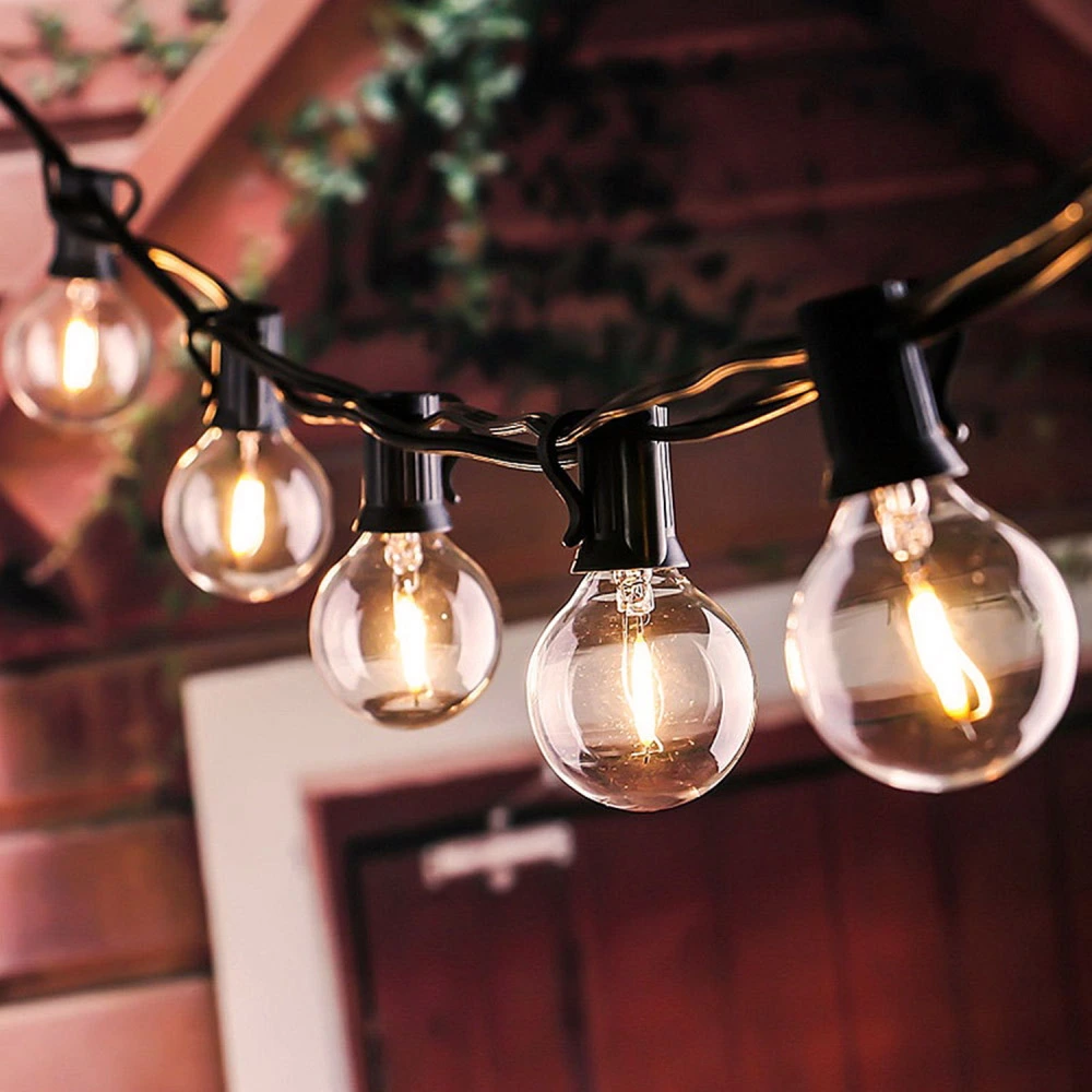 Solar string light 5.5m + 10 LED bulbs filament E12 G40 IP44