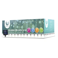 Solar string light 5.5m + 10 LED bulbs filament E12 G40 IP44