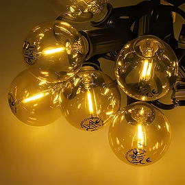 Solar LED garland SUNARI FLS-125 5.5 m 10xG40 E12 IP44 gold (Forever Light)