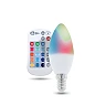 RGB+WW LED bulb E14 C37 5W, 250Lm