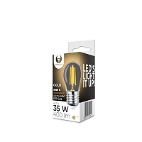 4W E27 Vintage LED bulb, G45, 2200K golden glass