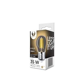4W E27 Vintage LED bulb, G45, 2200K golden glass