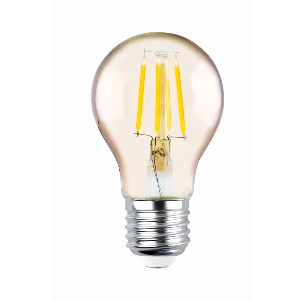 LED filamenta spuldze E27 A60 4W, 2200K, 400lm, zelta (Forever Light)