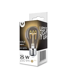 LED filament bulb E27 A60 4W, 2000K, 250lm, gold (FOREVER LIGHT)
