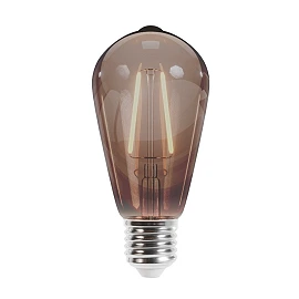LED filament bulb E27 ST64 4W, 2000K, 400lm, smoked (FOREVER LIGHT)