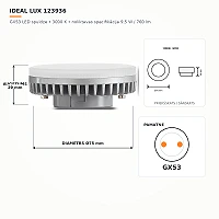 GX53 LED lamp 9.5 W, 760 lm, 3000 K (Ideal Lux 123936)