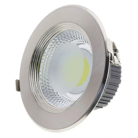 Recessed LED COB Downlight 20W, 2000lm, 2700K, Inox (OPTONICA)