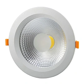 Recessed LED Downlight 30W, 2500lm, 145°, IP20, COB, White Body (OPTONICA)