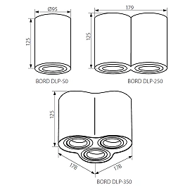Surface mounted downlight BORD MR16/GU10 max. 50W, black