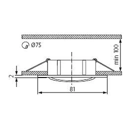 Iebūvējams gaismeklis NAVI MR16/GU10 max. 50W, alumīnijs
