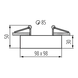 MINI GORD DLP-50-B adjustable recessed frame, black (Kanlux)