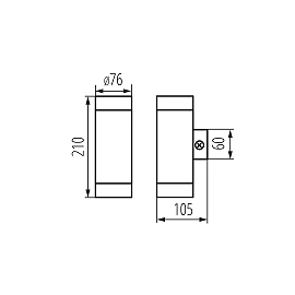 MAGRA EL-235 outdoor wall light, stainless steel, 2xGU10, IP44 (KANLUX)