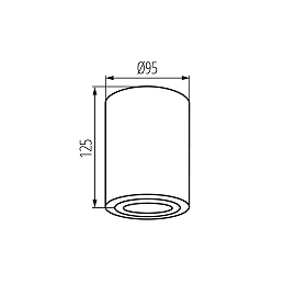 Kanlux BORD DLP-50-B surface-mounted ceiling light, GU10, IP20