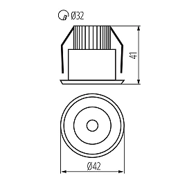 Kanlux HAXA-DSO POWER LED-B iebūvējamais LED gaismeklis, 1,2 W, 3000 K, IP20