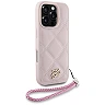 Karl Lagerfeld Quilted PU Initial Logo & Chain Strap Case for iPhone 16 Pro Max – Pink