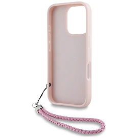 Karl Lagerfeld Quilted PU Initial Logo & Chain Strap Case for iPhone 16 Pro Max – Pink