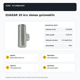 QUAZAR 10 outdoor up/down wall light 2×GU10, steel/chrome, IP44 (KOBI)