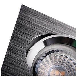 Iebūvējams gaismeklis GWEN, kvadrātveida, Gx5.3, 82×82 mm, IP20, melns (Kanlux)