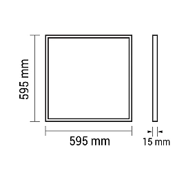 LED Panel 60x60cm, 40W, 4800lm, UGR<19, IP20, 5 Years Warranty (OPTONICA)