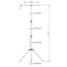 Floodlight stand with telescopic base - 1635mm