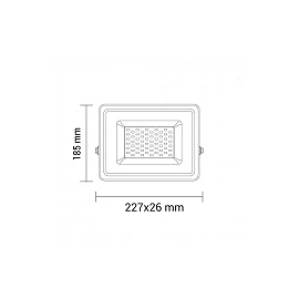 LED Floodlight 50W, 4250lm, 2800K, IP65, White (OPTONICA)