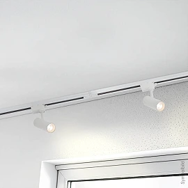 1-Phase LED Track Straight Connector, White (OPTONICA 5157)