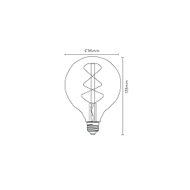 5W, E27, Filament LED bulb, "AMBER", 260LM, 2200K - 49032-05-62 (Lucide)