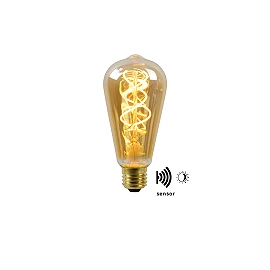 4W, E27, LED Filament outdoor bulb "AMBER", with twilight sensor, 230LM, 2200K - 49034-04-62 (Lucide)