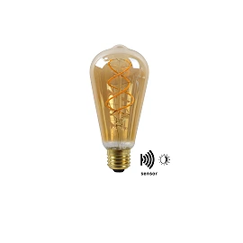 4W, E27, LED Filament outdoor bulb "AMBER", with twilight sensor, 230LM, 2200K - 49034-04-62 (Lucide)