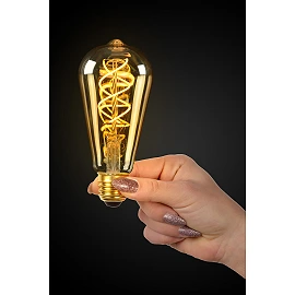 4W, E27, LED Filament outdoor bulb "AMBER", with twilight sensor, 230LM, 2200K - 49034-04-62 (Lucide)