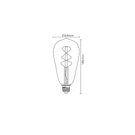 5W, E27, Filament LED bulb, "AMBER", 260LM, 2200K - 49034-05-62 (Lucide)