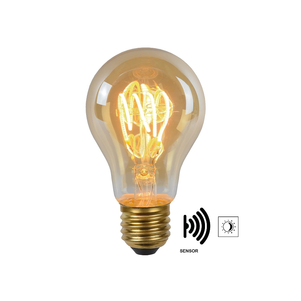 4W, E27, LED Filament outdoor bulb "AMBER", with twilight sensor, 230LM, 2200K - 49042-04-62 (Lucide)
