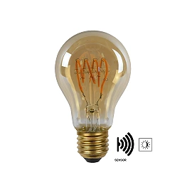4W, E27, LED Filament outdoor bulb "AMBER", with twilight sensor, 230LM, 2200K - 49042-04-62 (Lucide)