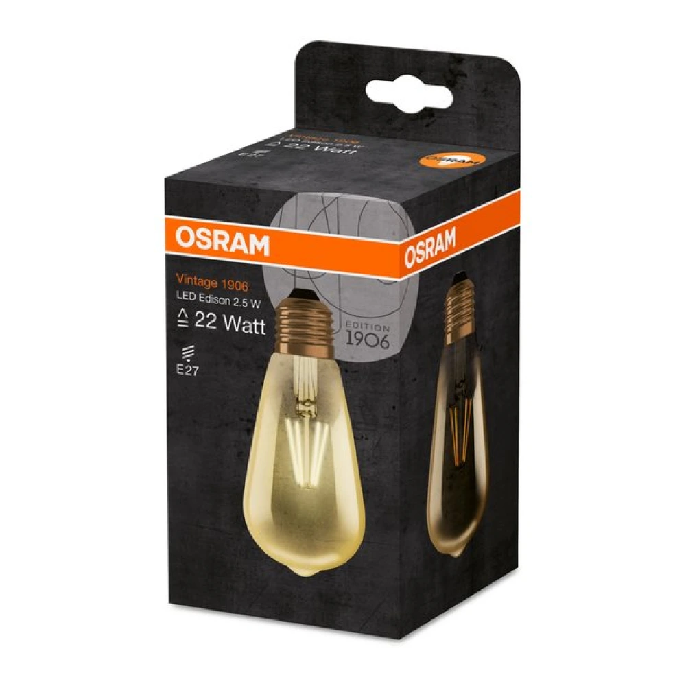 2.5W, E27, Vintage, LED spuldze, ST64, 2400K, Osram Ledvance