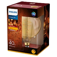 6.5W Retro Vintage G200 E27 Filament LED bulb, 470Lm, 2000K, Philips