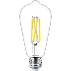 5.9W, E27, ST64, Filament, Philips LED bulb, 806Lm, 2200-2700K, CRI90+
