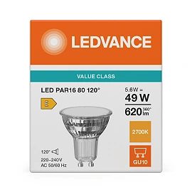 LED PAR16 GU10 5.6W 620lm 2700K 120° - LEDVANCE