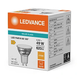 LED PAR16 GU10 5.6W 620lm 2700K 120° - LEDVANCE