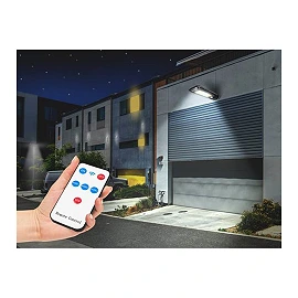 LL118 solar LED outdoor wall light with motion sensor and remote, 30W, 2000lm (LTC)