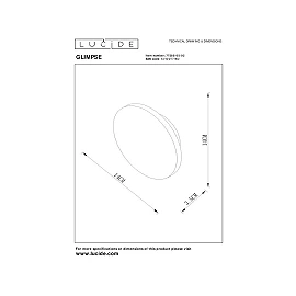 GLIMPSE LED wall light, matt gold, Ø14 cm, 5W, 300lm, 2700K (Lucide)