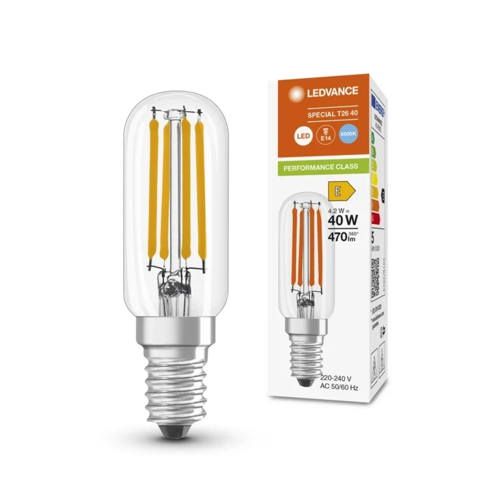 4.2W FILAMENT E14 T26 LED bulb, warm white - 2700K, 470 lm, Ledvance