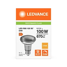 LED reflector bulb R80 E27 8.5W 2700K 670lm 36° dimmable (LEDVANCE)