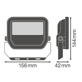 20W OSRAM LEDVANCE LED floodlight, 3000K, IP65, black - 4058075420960